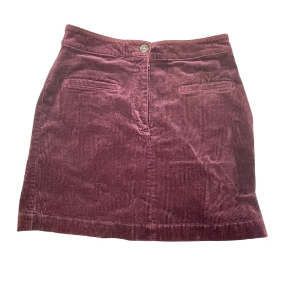 LOFT Dresses & Skirts - Ann Taylor Loft Skirt Womens Maroon burgundy Corduroy Straight Mini Stretch